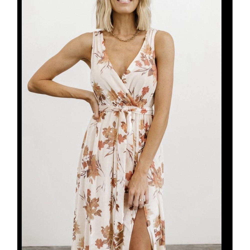 Baltic Born Soft Velvet Lennon Pink Floral Sleeveless Maxi Dress Womens Size S - Picture 9 of 9